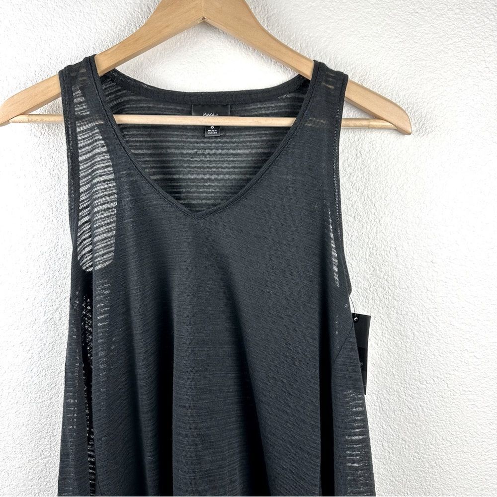Mossimo black textured sheer fabric shark‎ bite tank top NWT size S - Picture 4 of 10